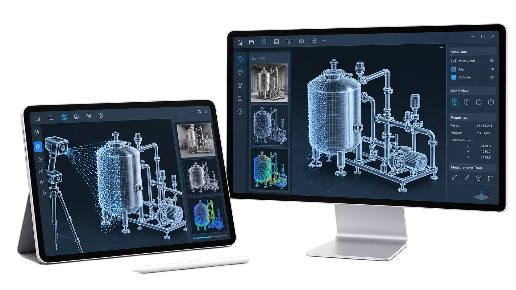 Industrial 3D Scanning Workstation Mockup