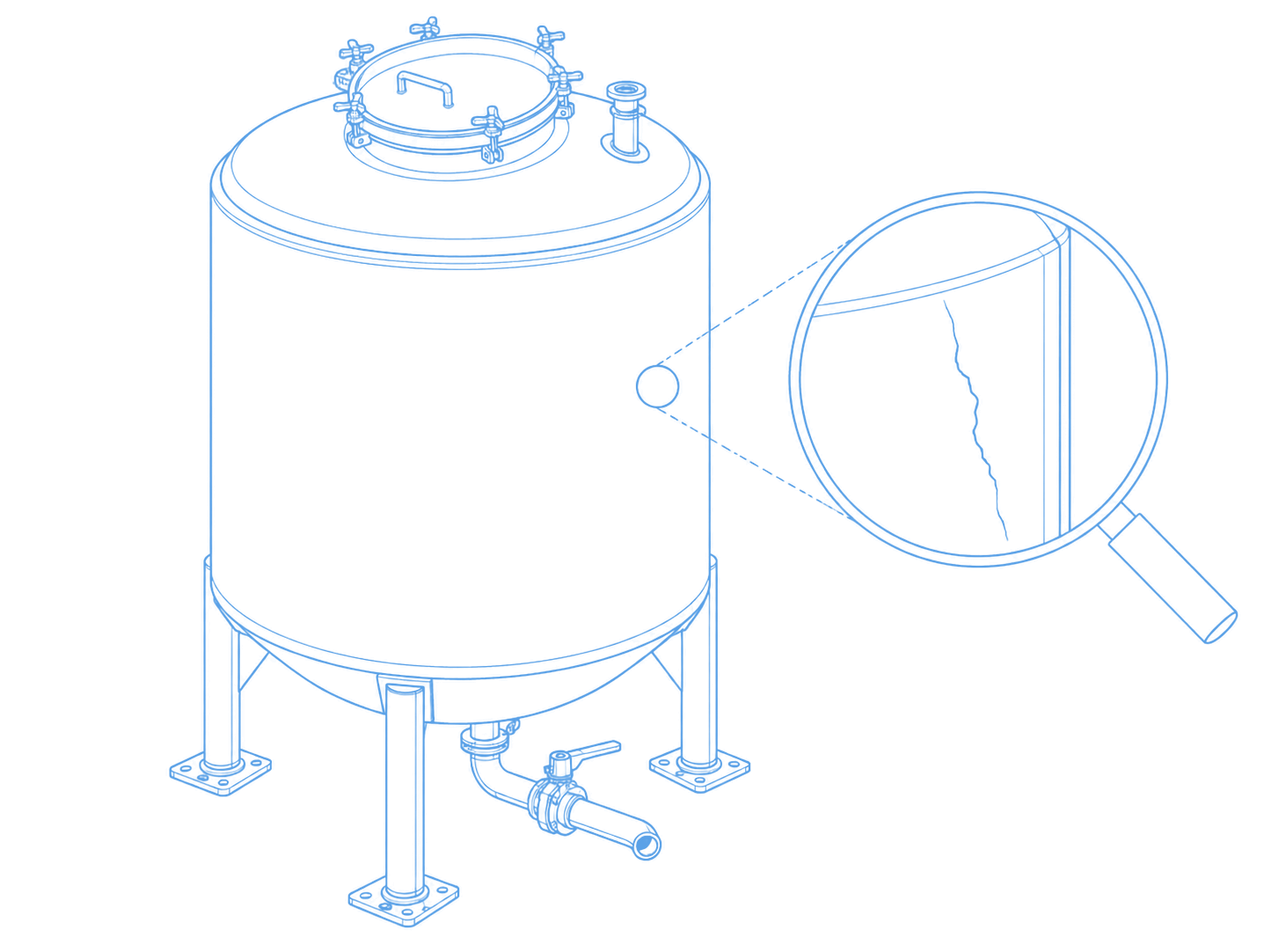 Cracks and Pores Inspection for CIP and Process Equipment