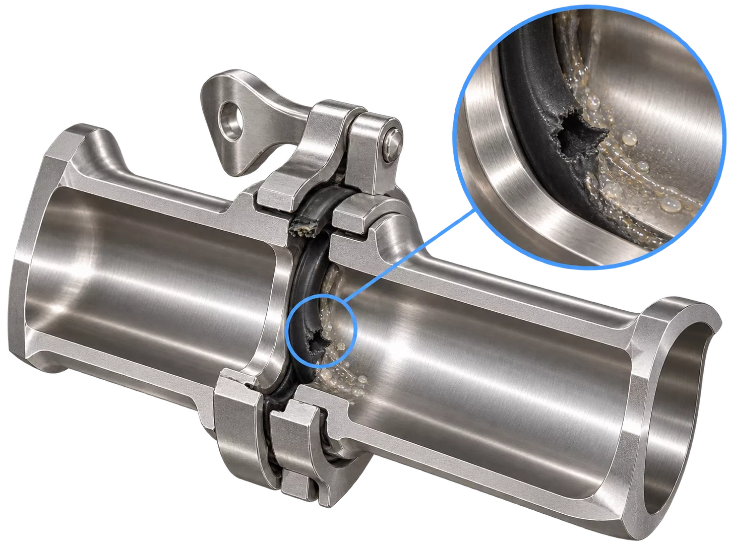 Damaged gaskets and couplings