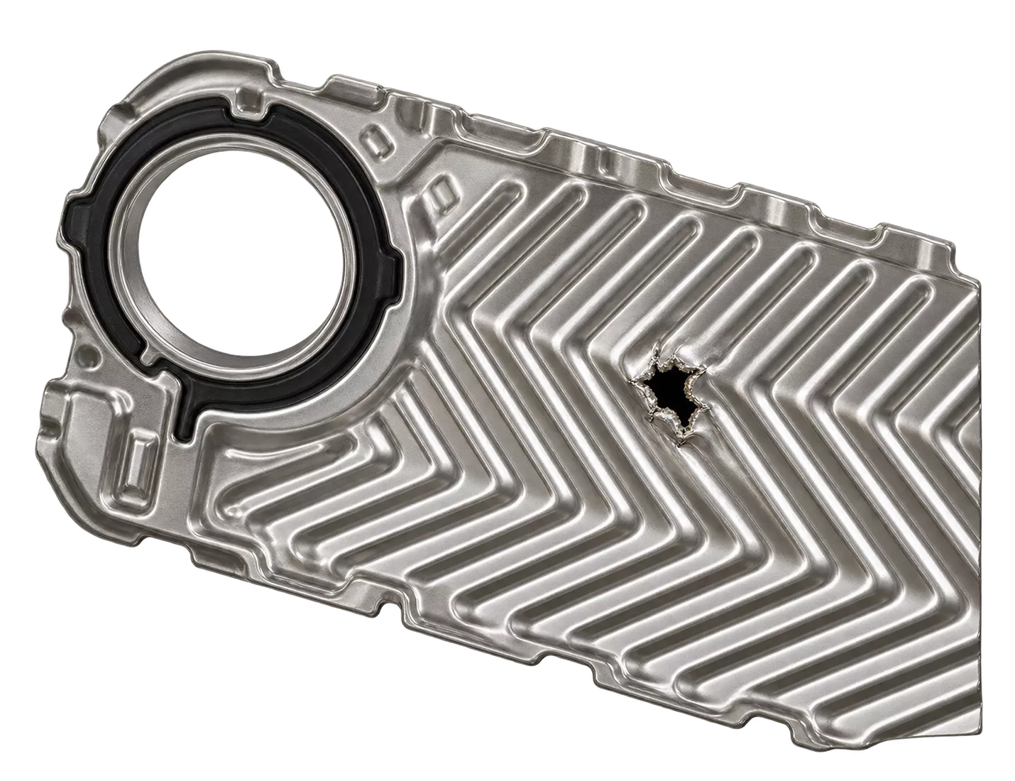 Through holes plate heat exchanger