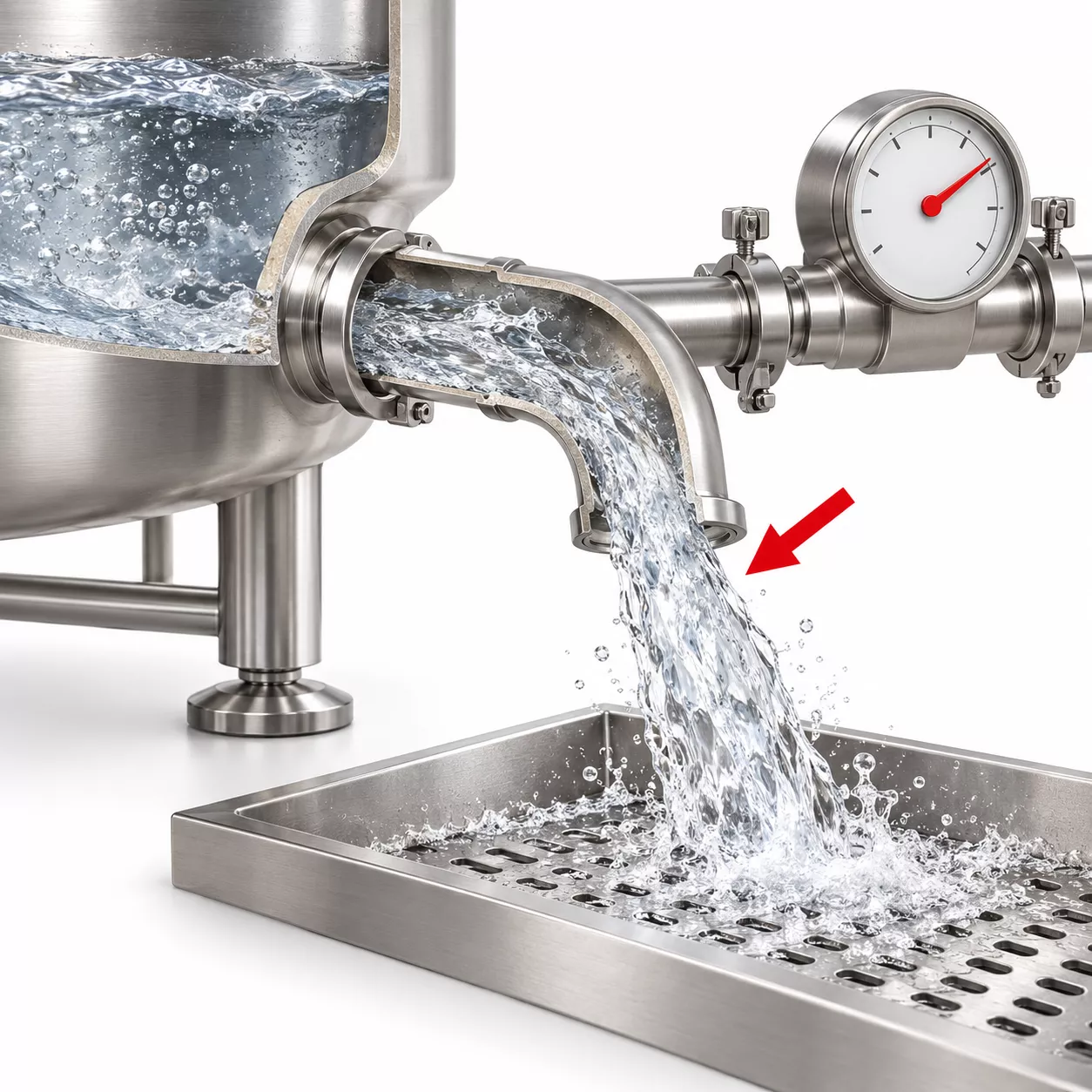Excessive rinsing water flow